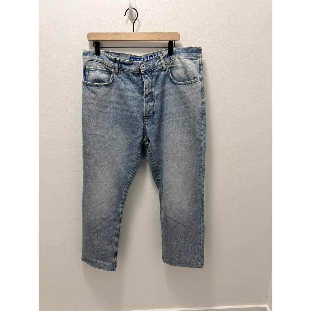 Hugo Jonah Straight Leg Jeans Mens 36/32 Light Wash Denim Blue Tag